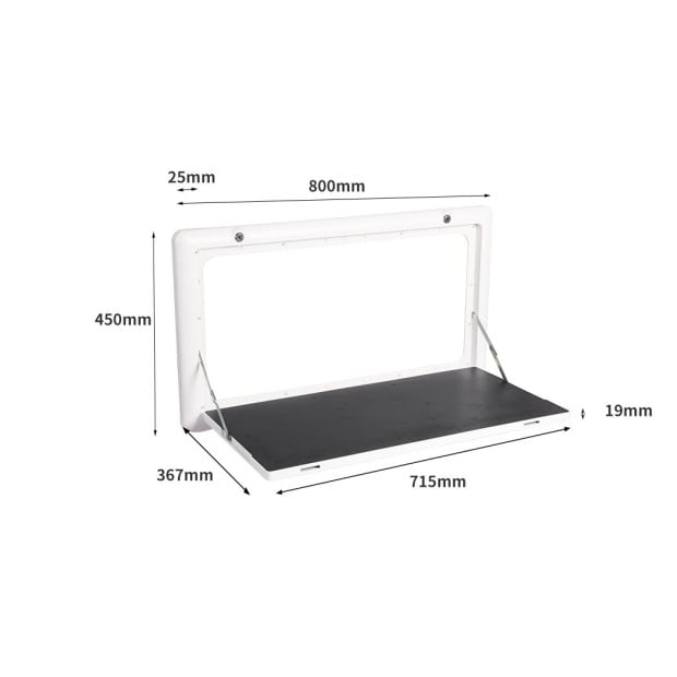 Caravan Folding Table Picnic Camping White Foldable Desk 800x450mm RV Image 3