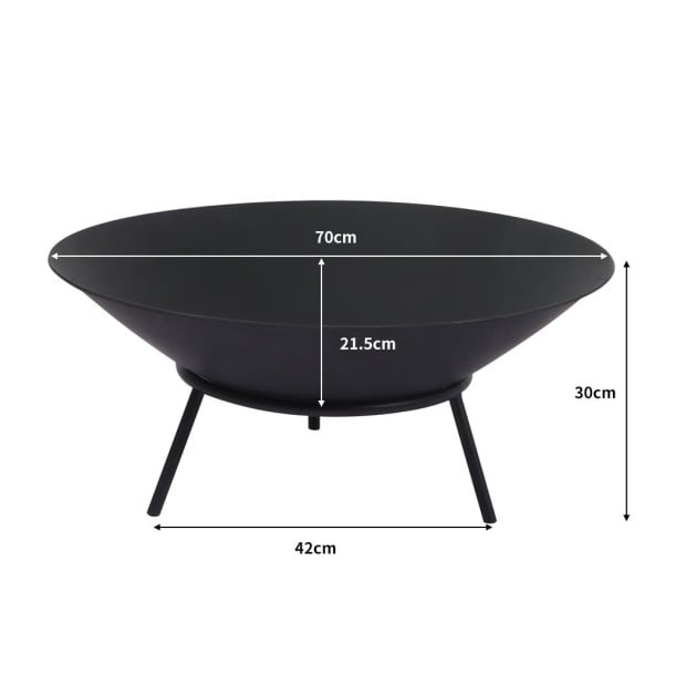 2in1 Steel Fire Pit Bowl Garden Outdoor Patio Fireplace Heater 70cm Image 3