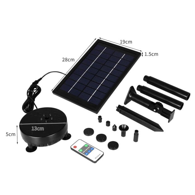 Solar Fountain Powered Water Power Wireless Garden Pond Pool Outdoor Image 3