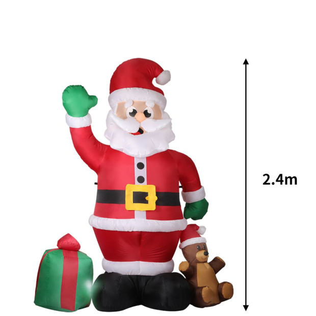 Inflatable Christmas Outdoor Decoration Santa 2.4M LED Lights Image 3