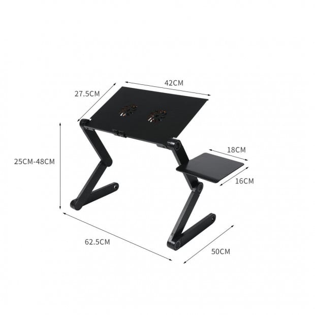 Foldable Laptop Desk Adjustable Sofa Table Tray Stand Mouse Portable Image 3