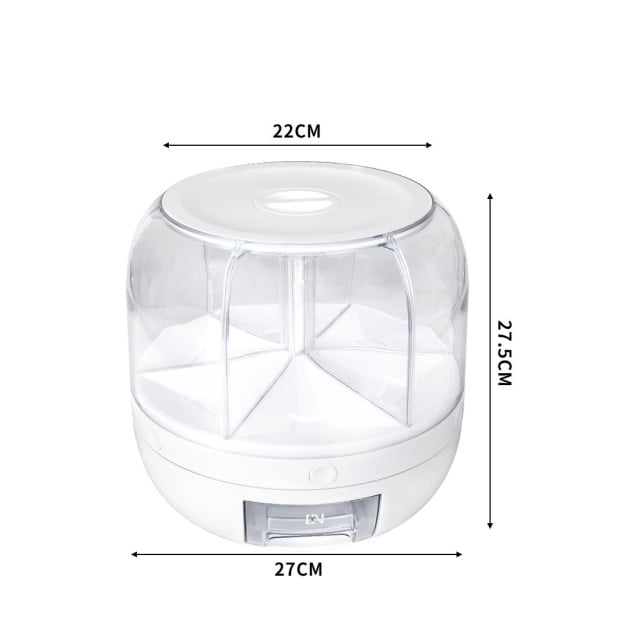 Grain Storage Cereal Dispenser Kitchen Rotating Food Case Image 3