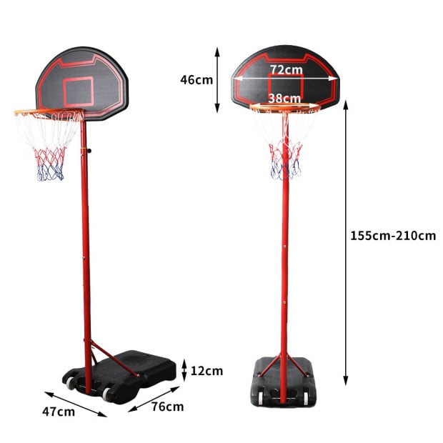 Basketball Hoop Stand System Ring Portable 2.1M Adjustable Height Kids In Ground Image 3