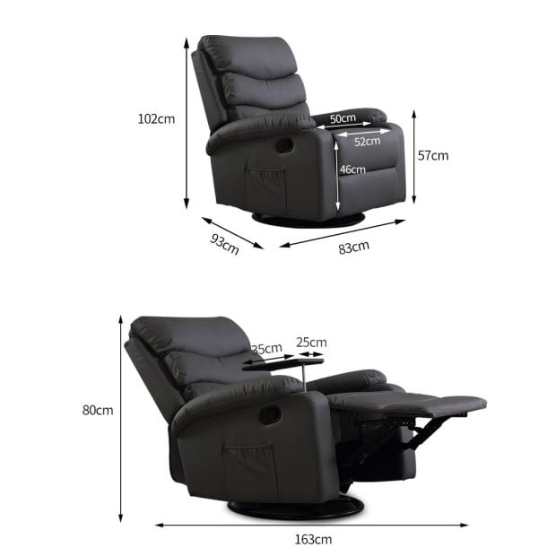 Massage Chair Recliner Chairs Heated Lounge Sofa Armchair 360 Swivel Image 3