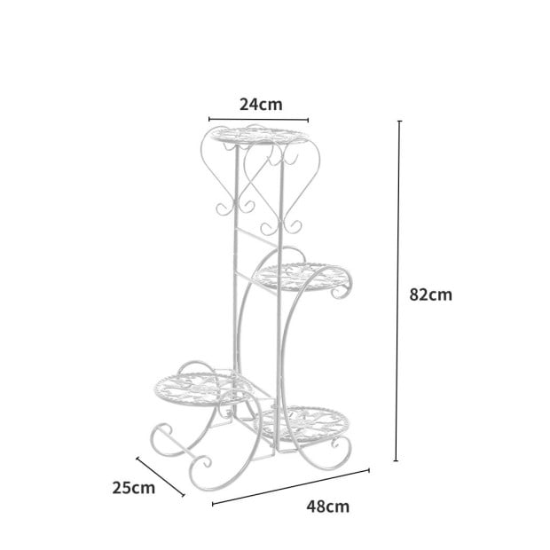 Plant Stand Indoor Outdoor Metal Flower Pots Rack Corner Shelf Planter Image 3