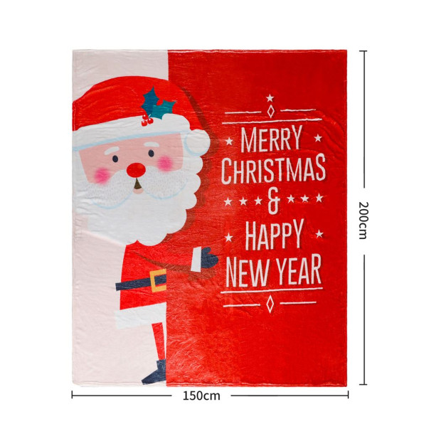 Throw Blanket Xmas Flannel Double Sided Fleece Christmas 150 x 200cm Image 3