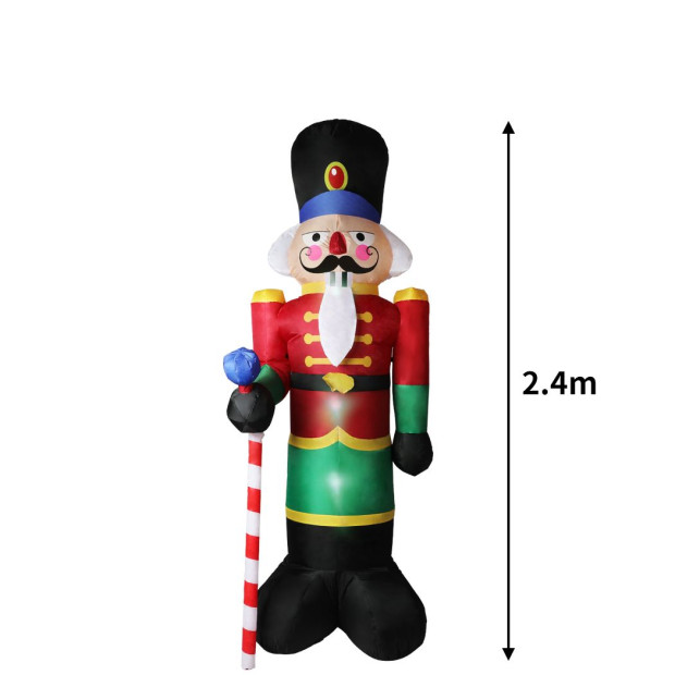 Inflatable Christmas Decorations Nutcracker 2.4M LED Lights Image 3