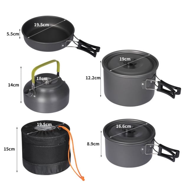 16Pcs Camping Cookware Set Outdoor Hiking Portable Picnic Image 3