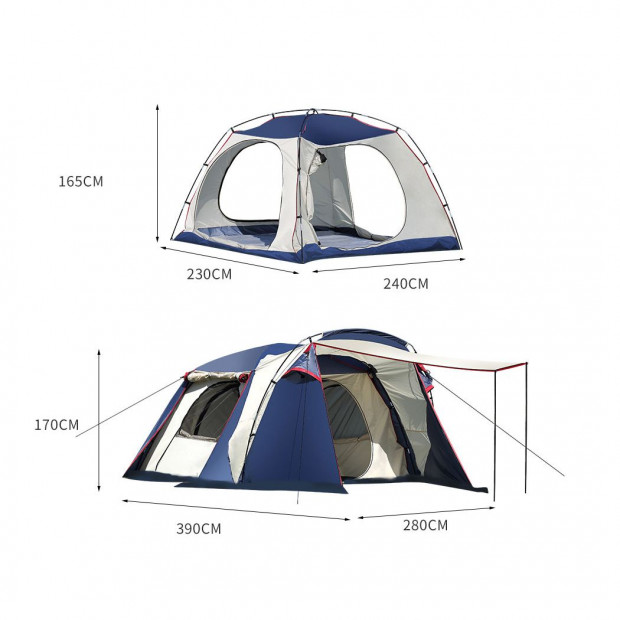 Camping Tent Portable Outdoor Hiking Beach 4-6 Person Shade Shelter Image 3