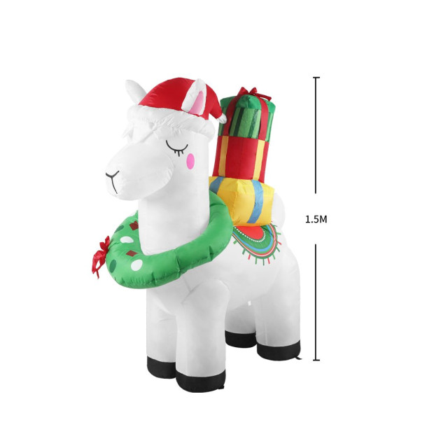 Inflatable Christmas Decor Christmas Llama 1.5M LED Lights Xmas Party Image 3