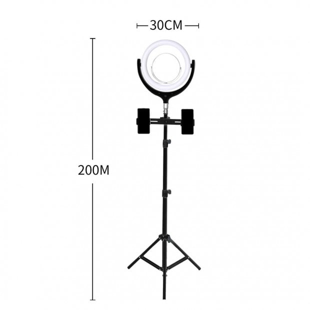 LED Ring Light with Tripod Stand Phone Holder Dimmable Studio Image 3