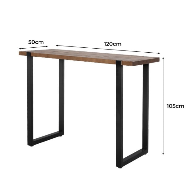 High Bar Table Industrial Pub Table Solid Wood Kitchen Cafe Office Image 3