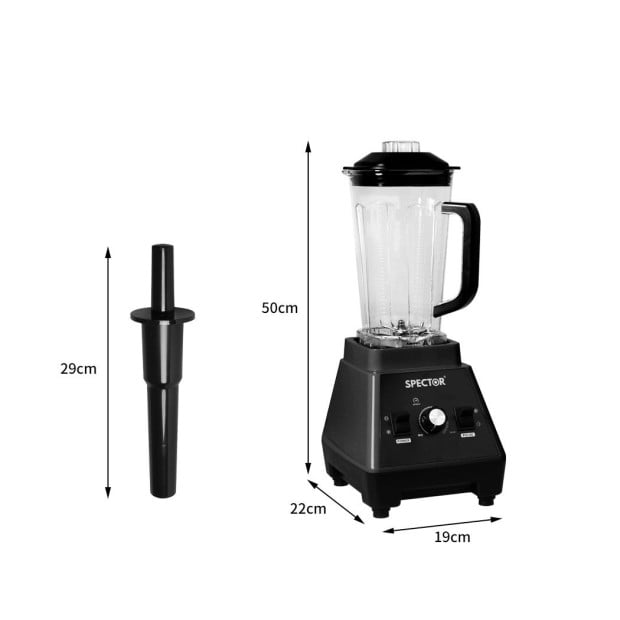 Spector 2L Commercial Blender Mixer Food Processor Juicer Ice Crush Black Image 3