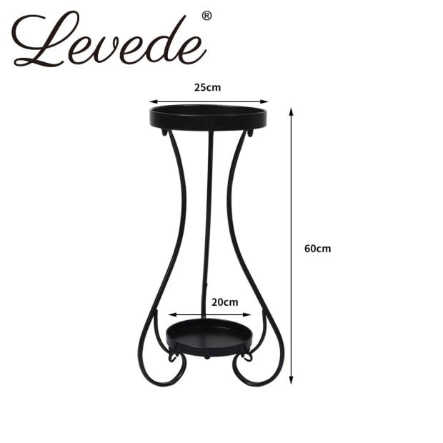 Plant Stand 2 Tiers Outdoor Indoor Metal Flower Pots Garden Shelf Image 3