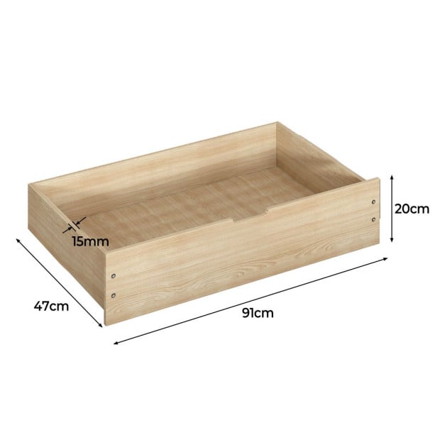 2x Bed Frame Storage Drawers Wooden Timber Trundle For Bed Frame Base Image 3