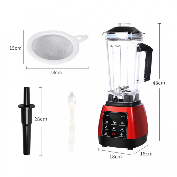 2L Commercial Blender Mixer Food Processor  Juicer Ice Crush Red Image 3