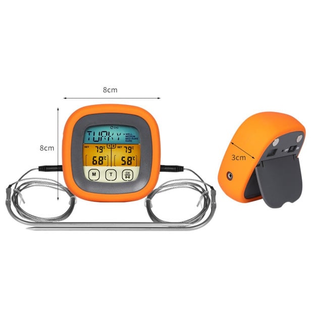 Digital Food Thermometer BBQ 2 Probe Cooking Meat Magnet Image 3