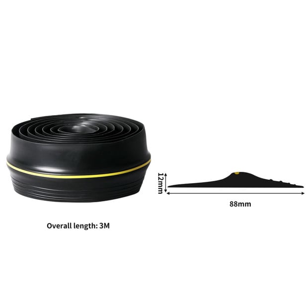 Garage Door Weather Strip Strap Seal Soild Rubber Floor Waterproof 3M Image 3