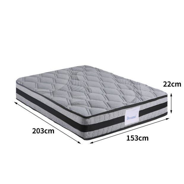 Mattress Spring Foam Medium Firm All Size 22CM Queen Dark Grey Image 3