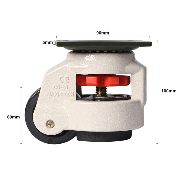 Leveling Caster Adjustable Wheel 1400KG Retractable GD80F 4PCS Image 3