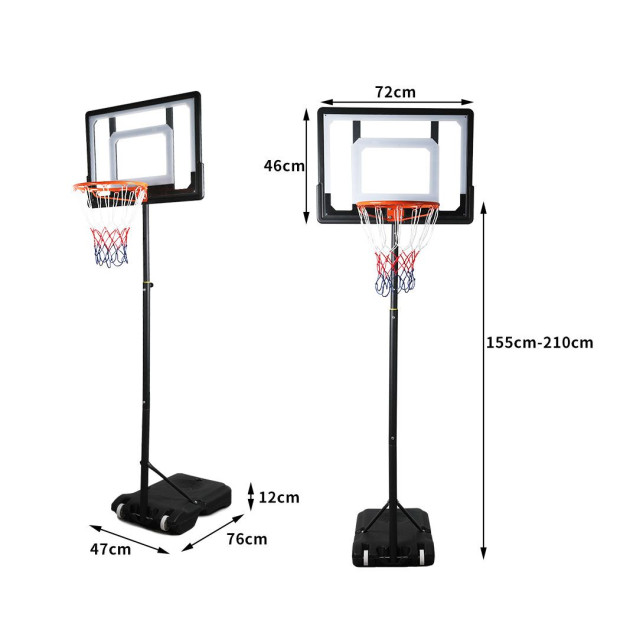 Basketball Hoop Stand System Ring Portable 2.1M Adjustable Height Kids In Ground Image 3
