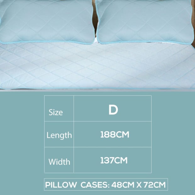 Mattress Protector Cool Topper Set Pillow Case Double Image 4