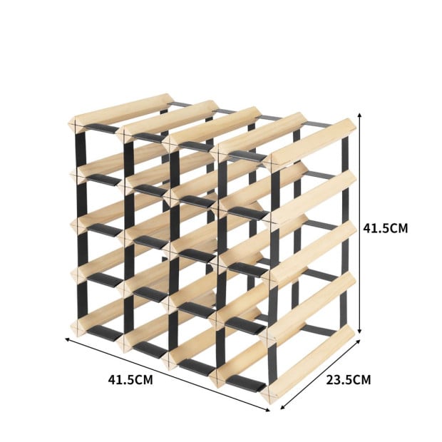 Timber Wine Storage Rack Wooden Cellar Organiser 20 Bottle Stand Image 3