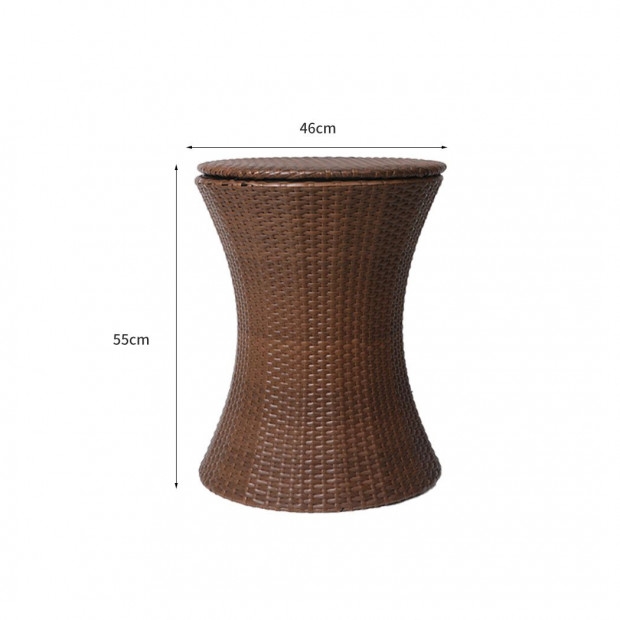 Outdoor Setting Furniture Patio Pool Storage Box Brown Image 3