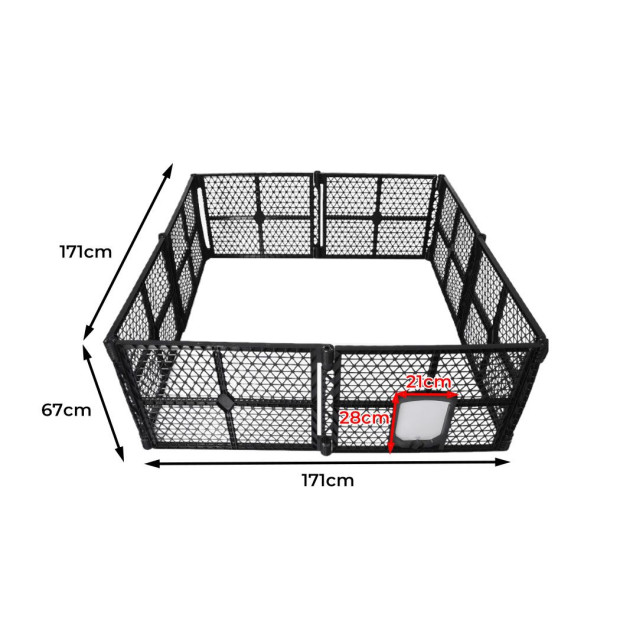 Pet Playpen Foldable Protable Dog Plastic Garden Outdoor 8 Panels Image 3