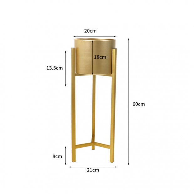 Plant Stand Garden Planter Metal Flower Pot Rack Corner Shelving Gold Image 3