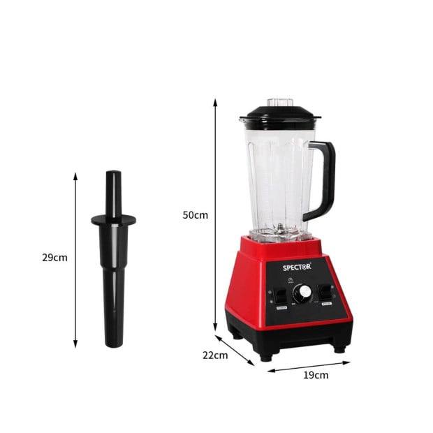 Spector 2L Commercial Blender Mixer Food Processor Juicer Ice Crush Red Image 3