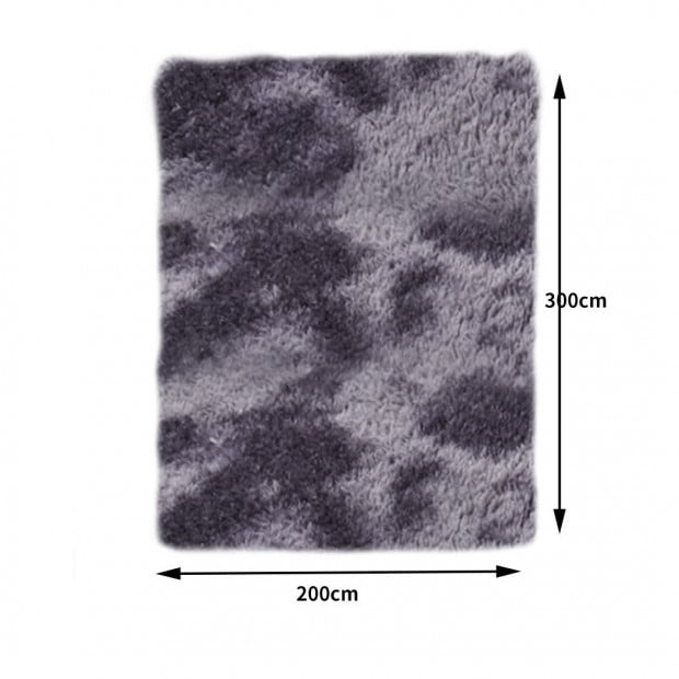 Floor Rug Shaggy Carpet Tie-dyed Midnight City 200x300cm Image 3