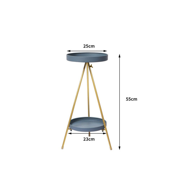 Plant Stand 2 Tiers Outdoor Indoor Metal Flower Pots Rack Garden Grey Image 3