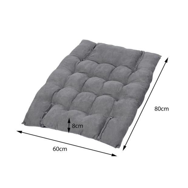 Pet Bed 2 Way Use Dog Cat Soft Warm Calming Mat Sleeping - Grey M Image 3