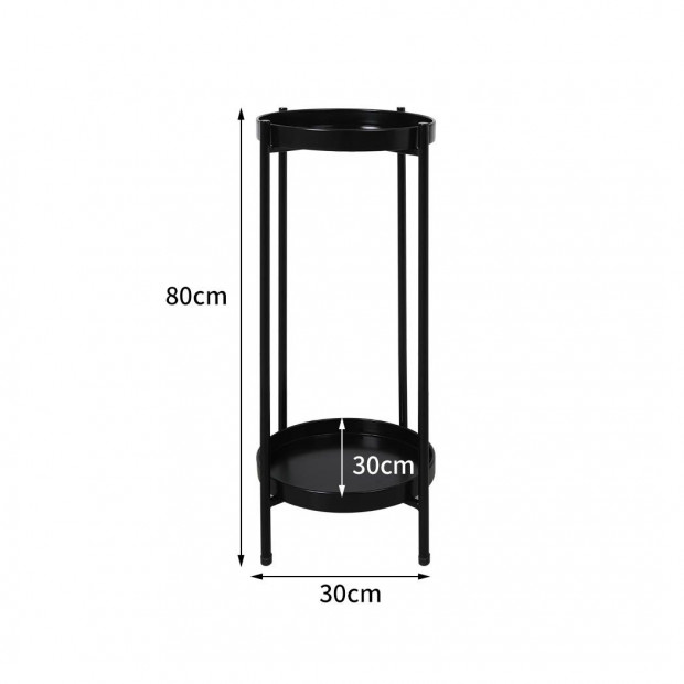 2 Tier Plant Stand Outdoor Indoor Metal Flower Pot Rack Garden Shelf Image 3