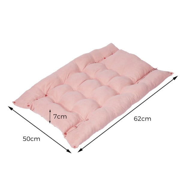 Pet Bed 2 Way Use Dog Cat Soft Warm Calming Mat Sleeping - Pink S Image 3