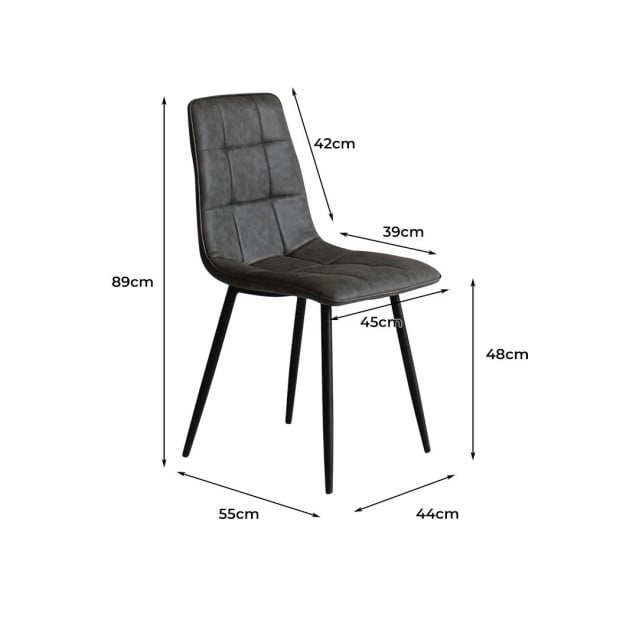 4x Dining Chairs Kitchen Table Lounge Room Padded Seat PU Leather Image 3