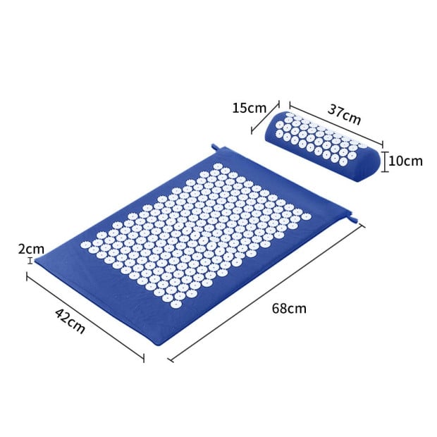 Acupressure Mat Yoga Massage Pain Stress Relax Blue 68 x 42cm Image 3