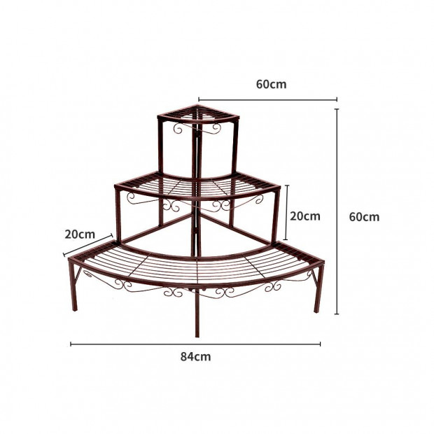 Plant Stand Metal Flower Pots Rack Corner Planter Shelf Image 3