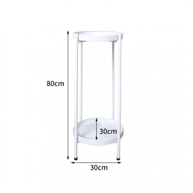 2 Tiers Plant Stand Outdoor Indoor Metal Flower Pot Rack Garden Shelf Image 3