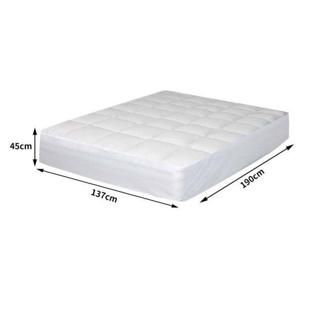 Bamboo Quilted Mattress Protector Luxury Topper Underlay Pad Double Image 3