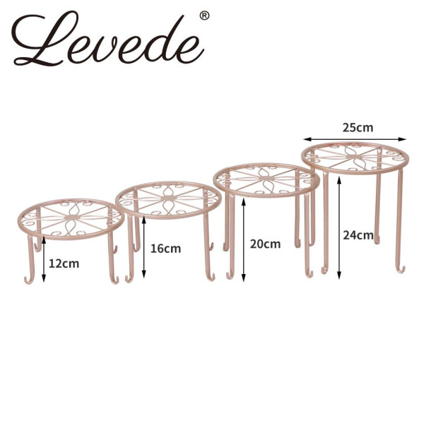 4 x Metal Plant Stand Outdoor Indoor Garden Decor Flower Pot Rack Iron Image 3