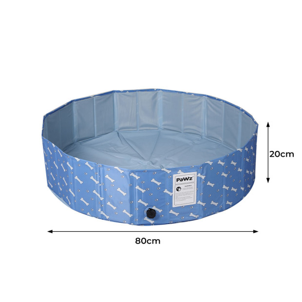 Portable Pet Swimming Pool Kids Dog Washing Bathtub Outdoor Blue Small Image 2