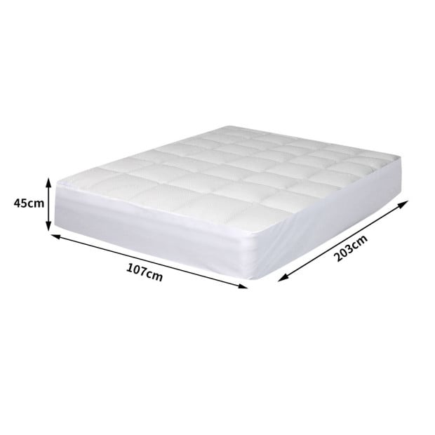Mattress Protector Topper Bamboo Quilted Underlay Pad King Single Image 3