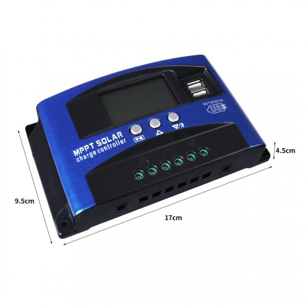 50A Solar Panel Charge Controller 12V 24V Regulator USB MPPT Battery Image 3