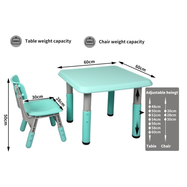 Kids Table Chairs Children Furniture Play Study Desk Set Green Image 3