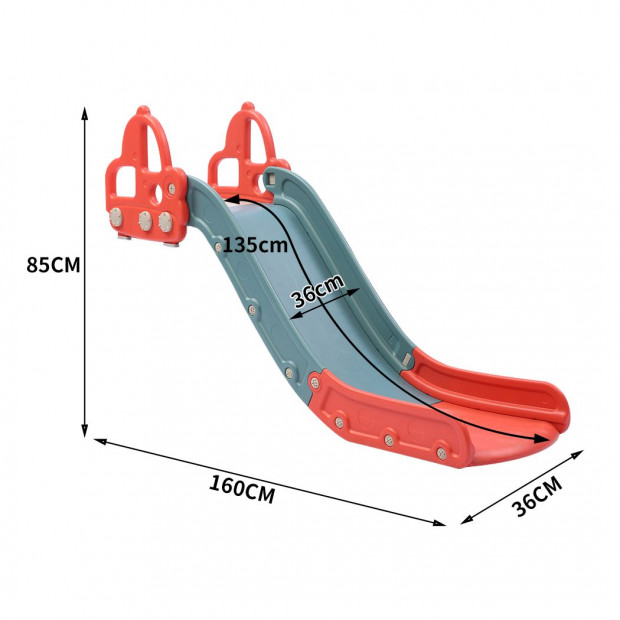 Kid Slide 135cm Long Silde Activity Center Toddlers Playground Red Image 3