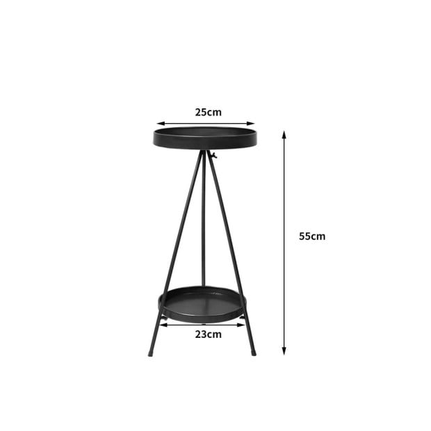 Plant Stand 2 Tiers Outdoor Indoor Metal Flower Pots Rack Garden Grey Image 3