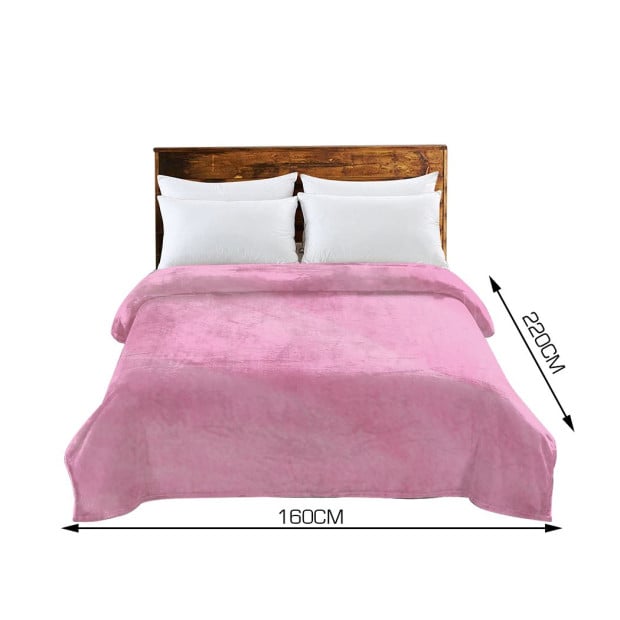 320GSM 220x160cm Ultra Soft Mink Blanket Warm Throw in Teal Colour Image 3