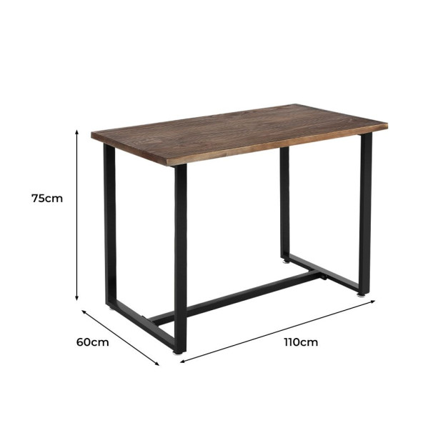 Dining Table Wooden Metal Kitchen Tables Cafe Restaurant 110cm Image 3